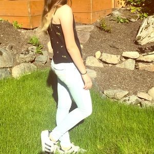 Vintage tank top with flowers